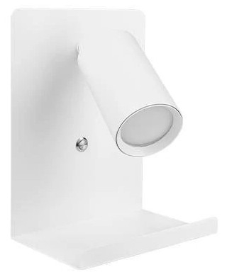 Foco de pared con estante y USB con cargador 1xGU10/35W/230V blanco