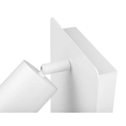 Foco de pared con estante y USB con cargador 1xGU10/35W/230V blanco