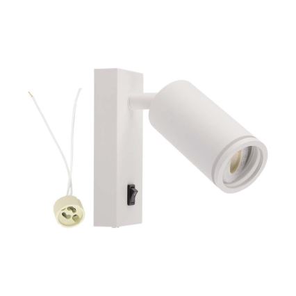 Foco de pared con interruptor 1xGU10/35W/230V blanco+