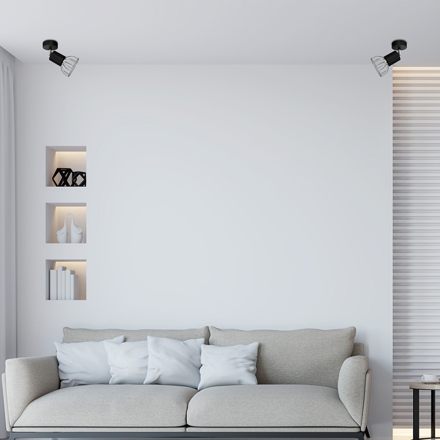 Foco de pared DANTE 1xGU10/25W/230V negro/cromo brillante