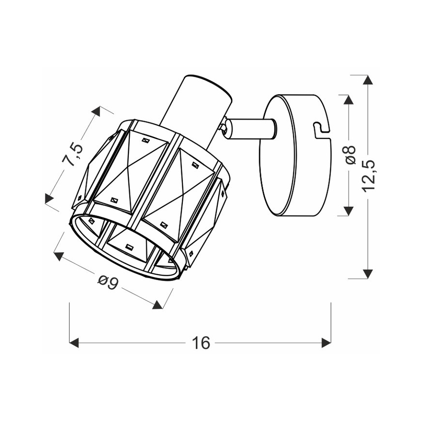 Foco de pared DUBAI 1xE14/40W/230V negro/dorado