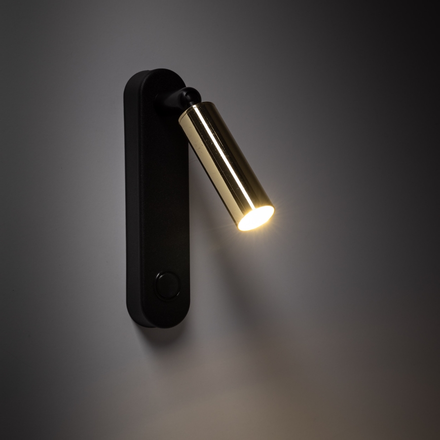 Foco de pared ENZO 1xG9/8W/230V negro/dorado