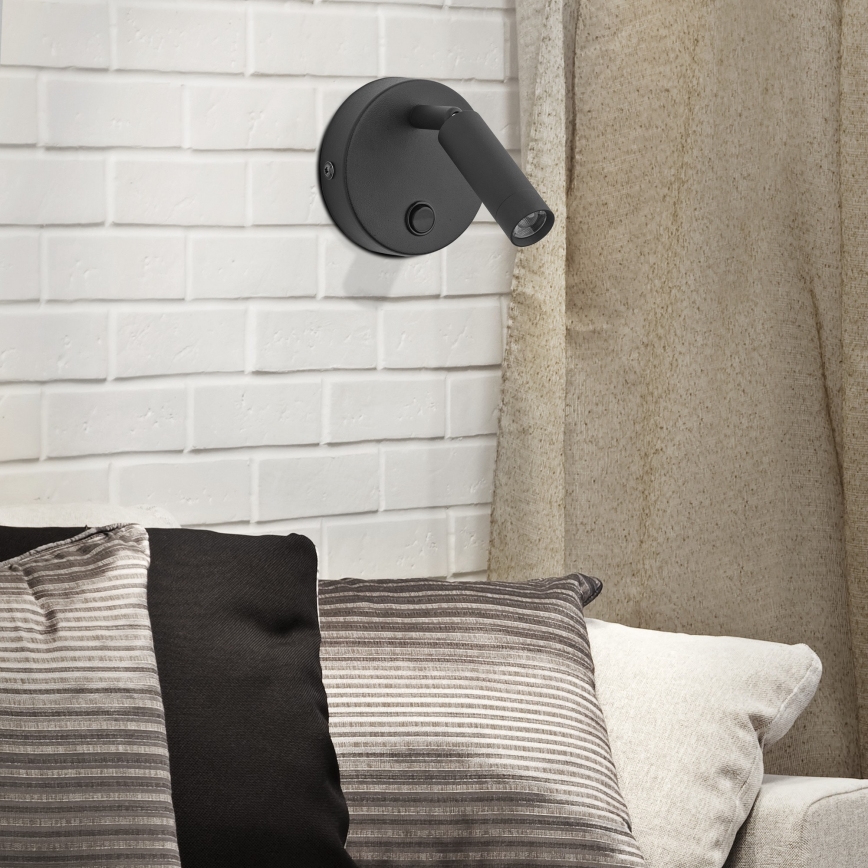 Foco de pared ENZO 1xG9/8W/230V negro