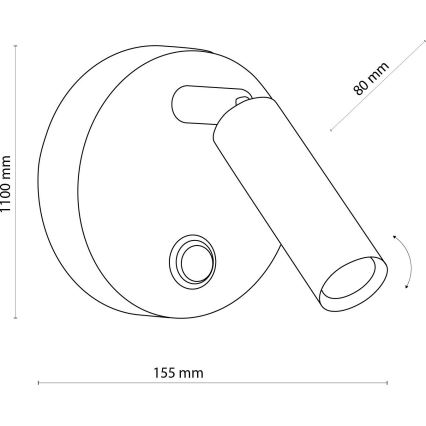 Foco de pared ENZO 1xG9/8W/230V negro
