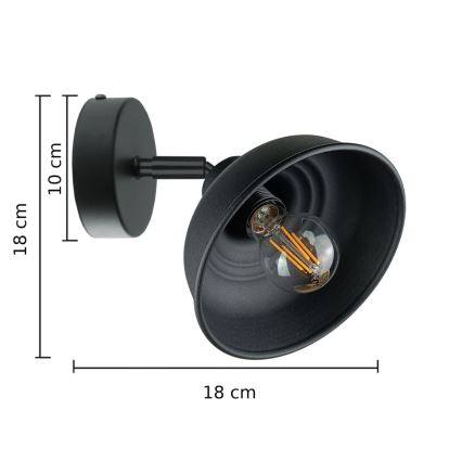 Foco de pared FAUN 1xE27/60W/230V negro