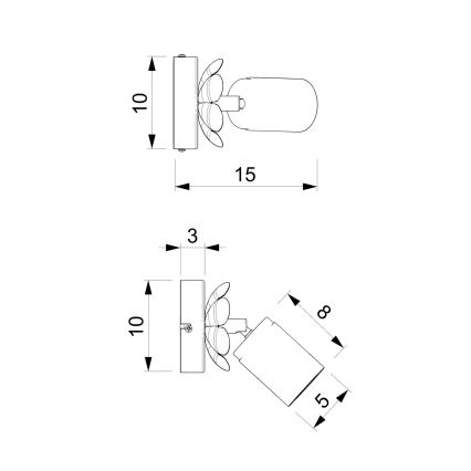 Foco de pared FLOWER 1xGU10/8W/230V cromo mate