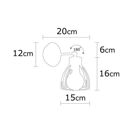 Foco de pared KEMAH 1xE27/100W/230V