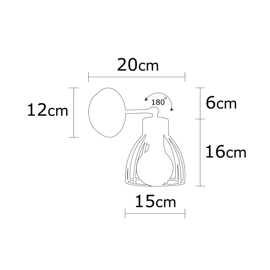 Foco de pared KEMAH 1xE27/100W/230V