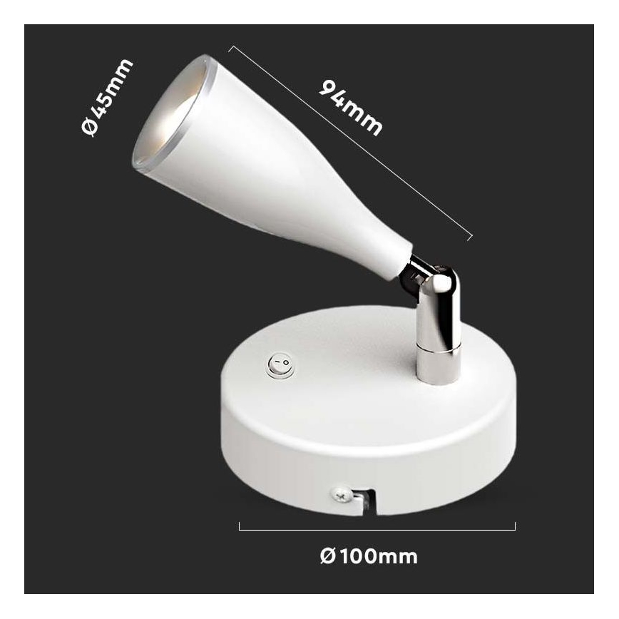 Foco de pared LED LED/4,5W/230V 3000K blanco