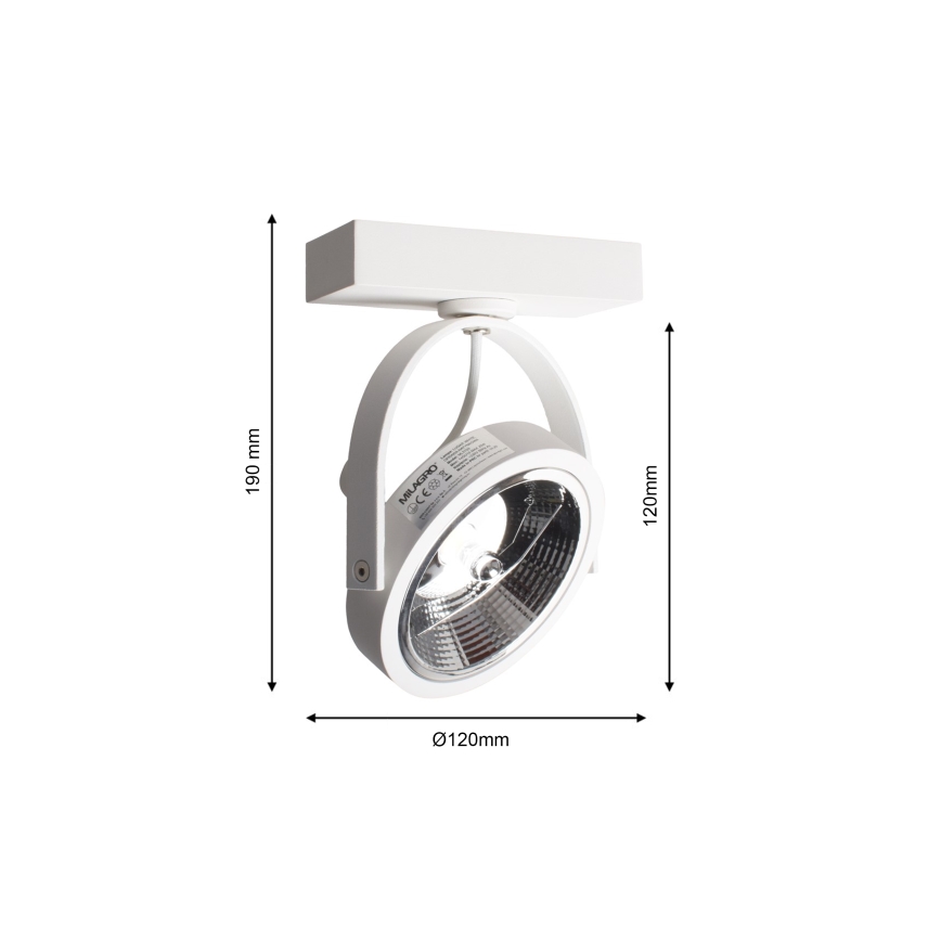 Foco de pared LUGAR 1xAR111 - GU10/25W/230V
