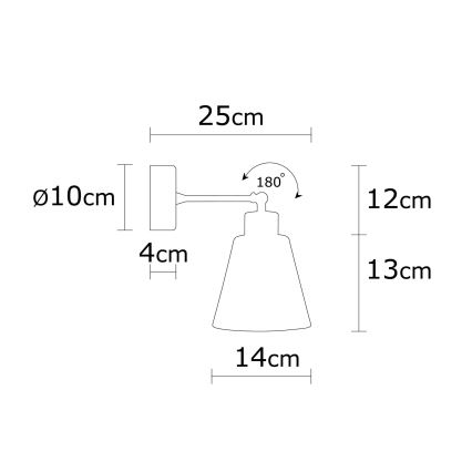 Foco de pared MANAVGAT 1xE27/100W/230V