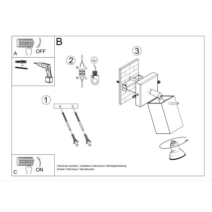 Foco de pared MERIDA 1xGU10/40W/230V