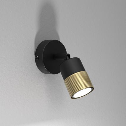 Foco de pared MIZU 1xGU10/8W/230V negro/latón