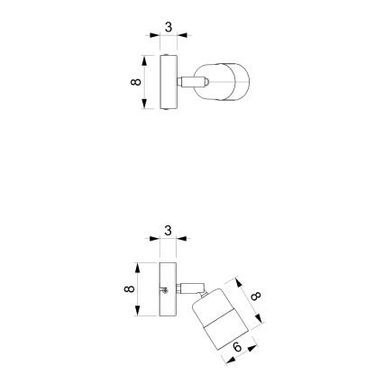 Foco de pared MIZU 1xGU10/8W/230V negro/latón