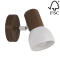 Foco de pared NEL 1xE27/15W/230V nuez – Certificado FSC