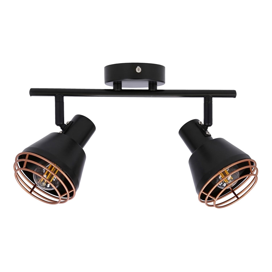 Foco de pared NERIA 2xE14/40W/230V negro/cobre