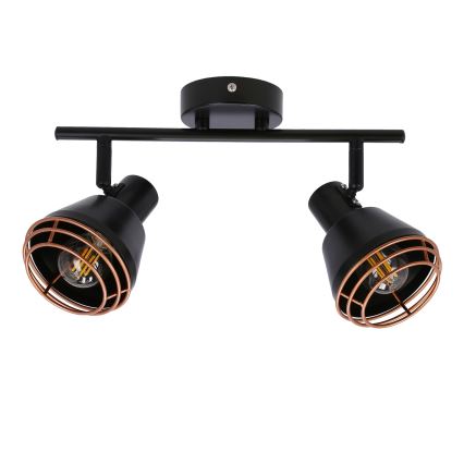 Foco de pared NERIA 2xE14/40W/230V negro/cobre