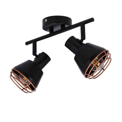 Foco de pared NERIA 2xE14/40W/230V negro/cobre