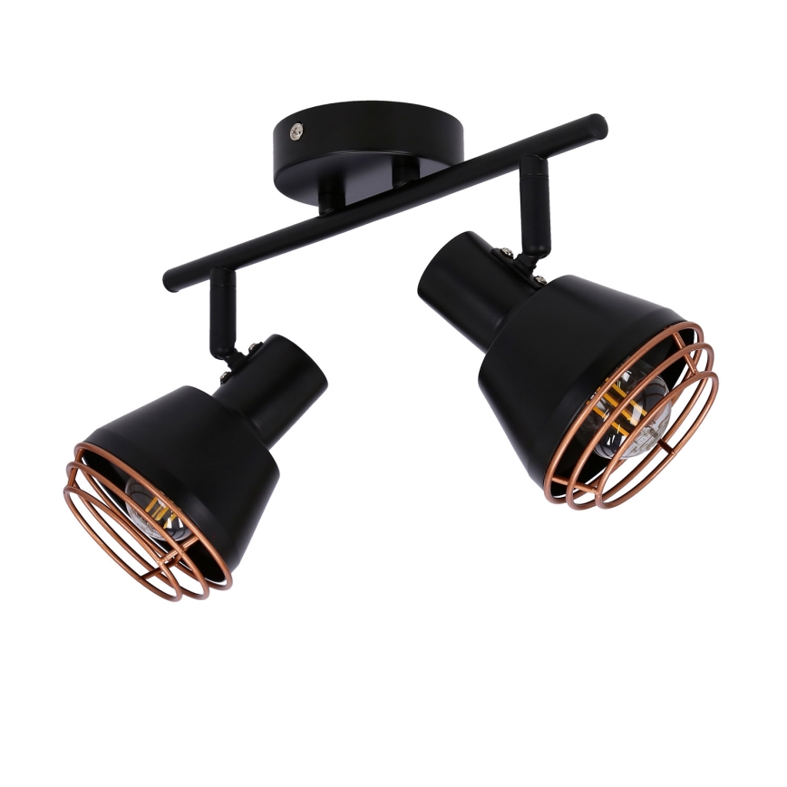 Foco de pared NERIA 2xE14/40W/230V negro/cobre