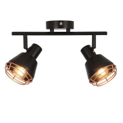 Foco de pared NERIA 2xE14/40W/230V negro/cobre