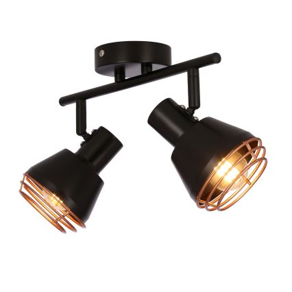 Foco de pared NERIA 2xE14/40W/230V negro/cobre