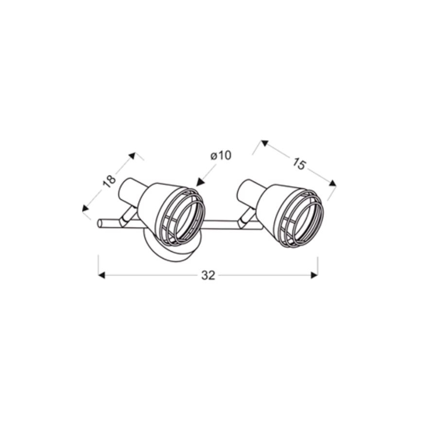 Foco de pared NERIA 2xE14/40W/230V negro/cobre