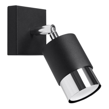 Foco de pared NERO 1xGU10/40W/230V negro/cromo brillante