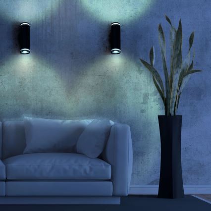 Foco de pared PARÍS 2xGU10/10W/230V IP20 negro