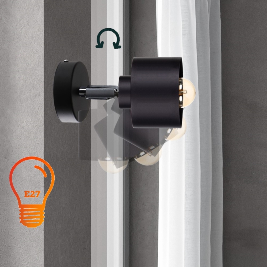Foco de pared SIMPLY BLACK 1xE27/60W/230V