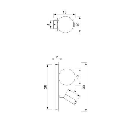 Foco de pared SIRIO 2xG9/25W/230V negro