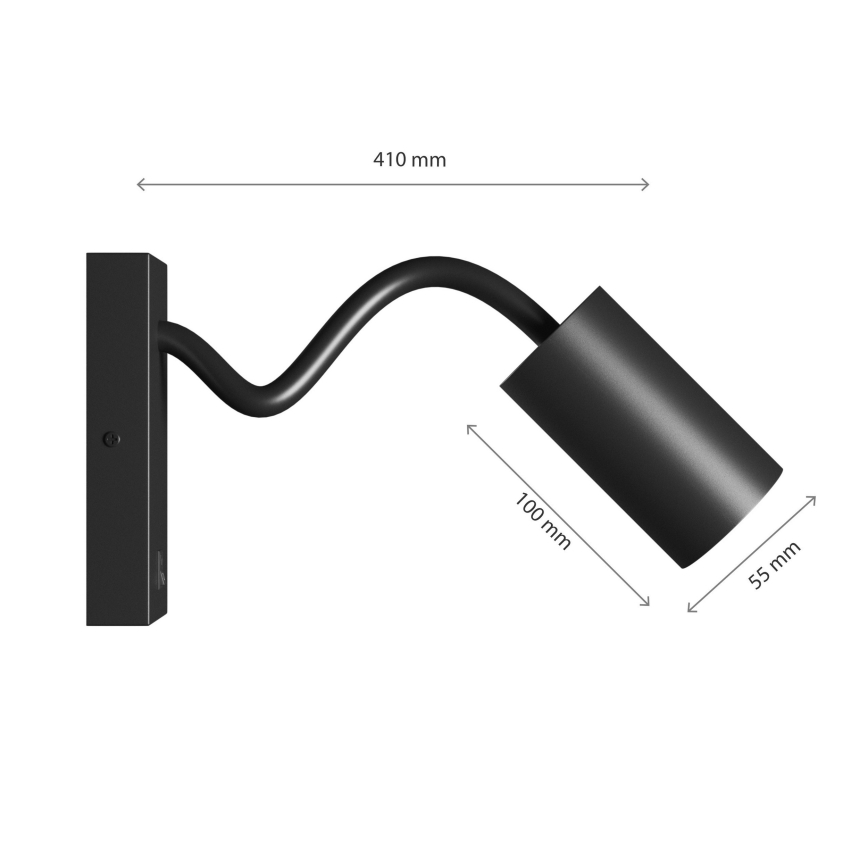Foco de pared SQUALLA VARIOSA 1xGU10/10W/230V negro