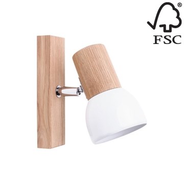 Foco de pared SVENDA 1xE27/60W/230V roble - Certificado FSC