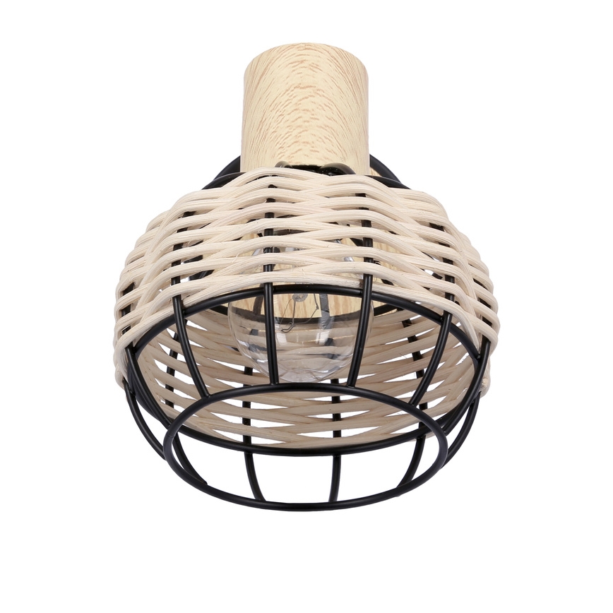 Foco de pared TAJGA 1xE14/40W/230V ratán/negro