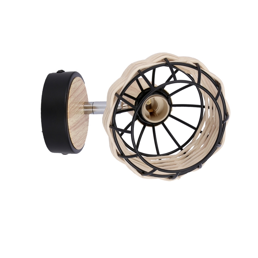 Foco de pared TAJGA 1xE14/40W/230V ratán/negro