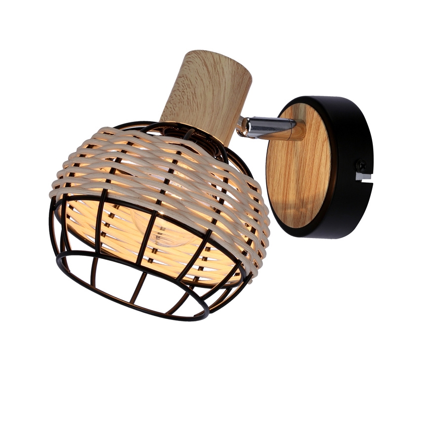 Foco de pared TAJGA 1xE14/40W/230V ratán/negro