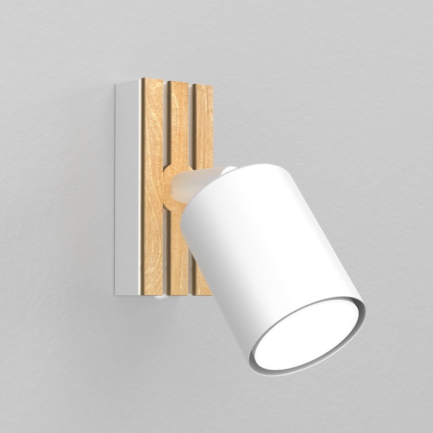 Foco de pared TERRA 1xGU10/8W/230V blanco/roble
