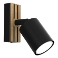 Foco de pared TERRA 1xGU10/8W/230V negro/roble