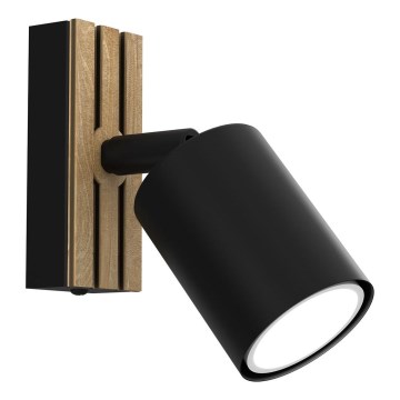 Foco de pared TERRA 1xGU10/8W/230V negro/roble