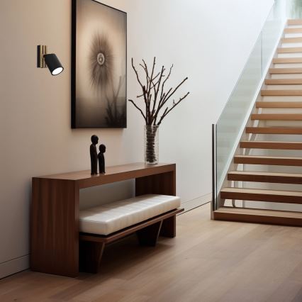 Foco de pared TERRA 1xGU10/8W/230V negro/roble