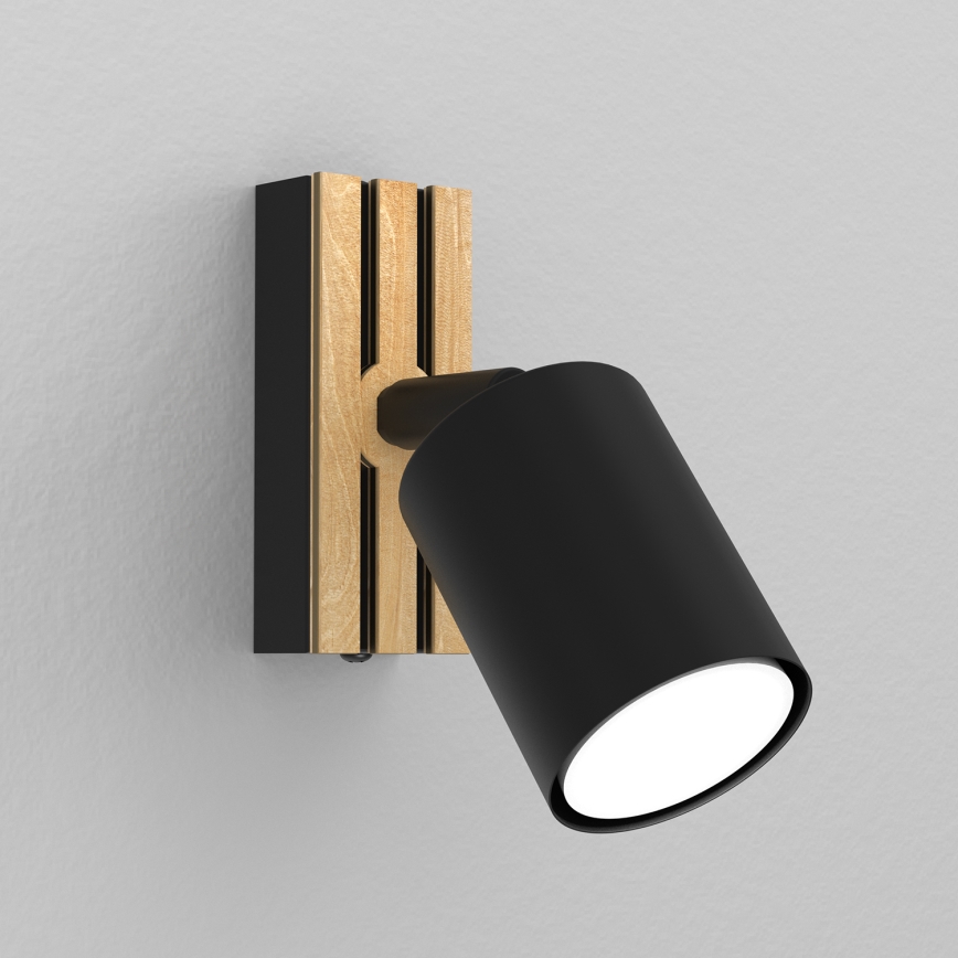 Foco de pared TERRA 1xGU10/8W/230V negro/roble