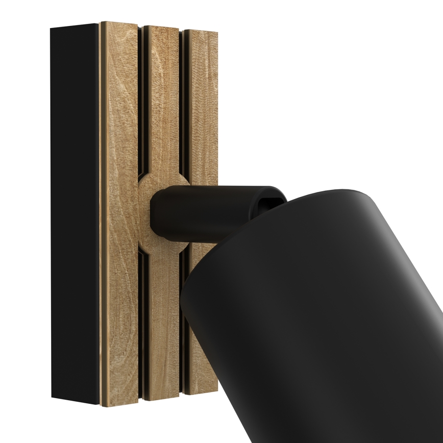 Foco de pared TERRA 1xGU10/8W/230V negro/roble