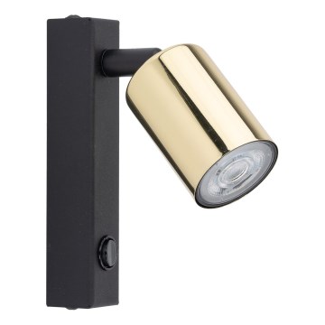 Foco de pared TOP 1xGU10/10W/230V negro/dorado