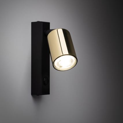 Foco de pared TOP 1xGU10/10W/230V negro/dorado