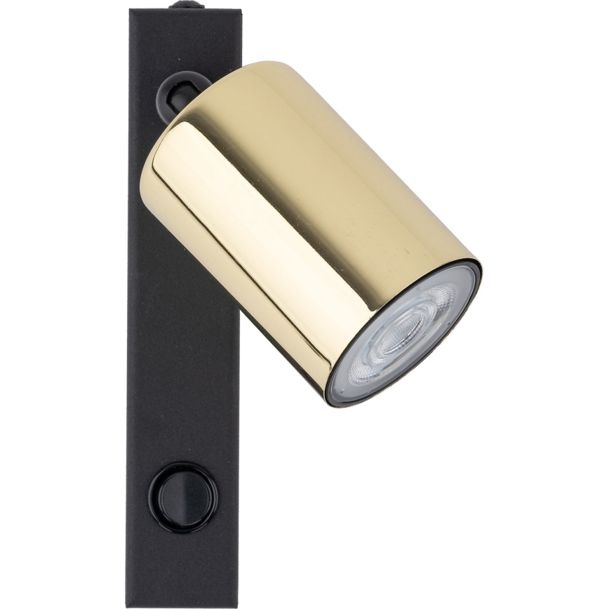 Foco de pared TOP 1xGU10/10W/230V negro/dorado