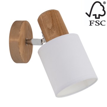 Foco de pared TRENDY 1xE27/15W/230V pino - certificado FSC