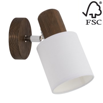 Foco de pared TRENDY 1xE27/15W/230V pino - certificado FSC
