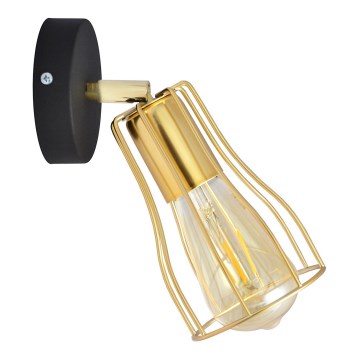 Foco de pared TUBE 1xE27/15W/230V dorado/negro