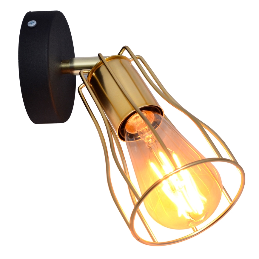 Foco de pared TUBE 1xE27/15W/230V dorado/negro