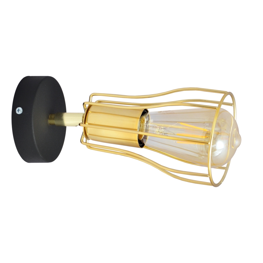 Foco de pared TUBE 1xE27/15W/230V dorado/negro