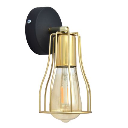 Foco de pared TUBE 1xE27/15W/230V dorado/negro